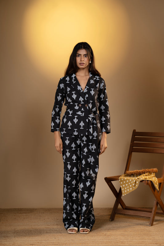 Handcrafted Fish Printed Co-Ord Set