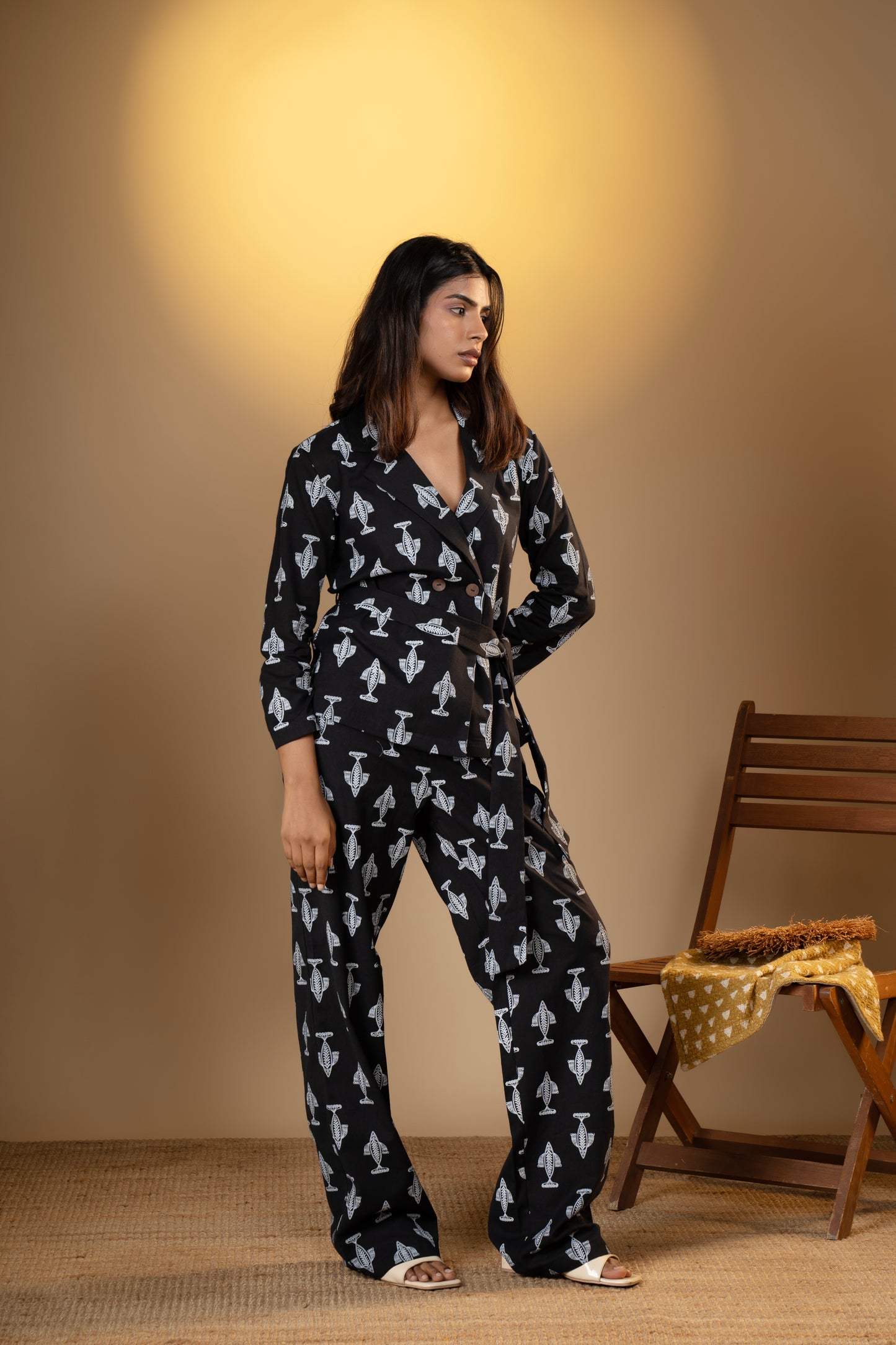 Handcrafted Fish Printed Co-Ord Set