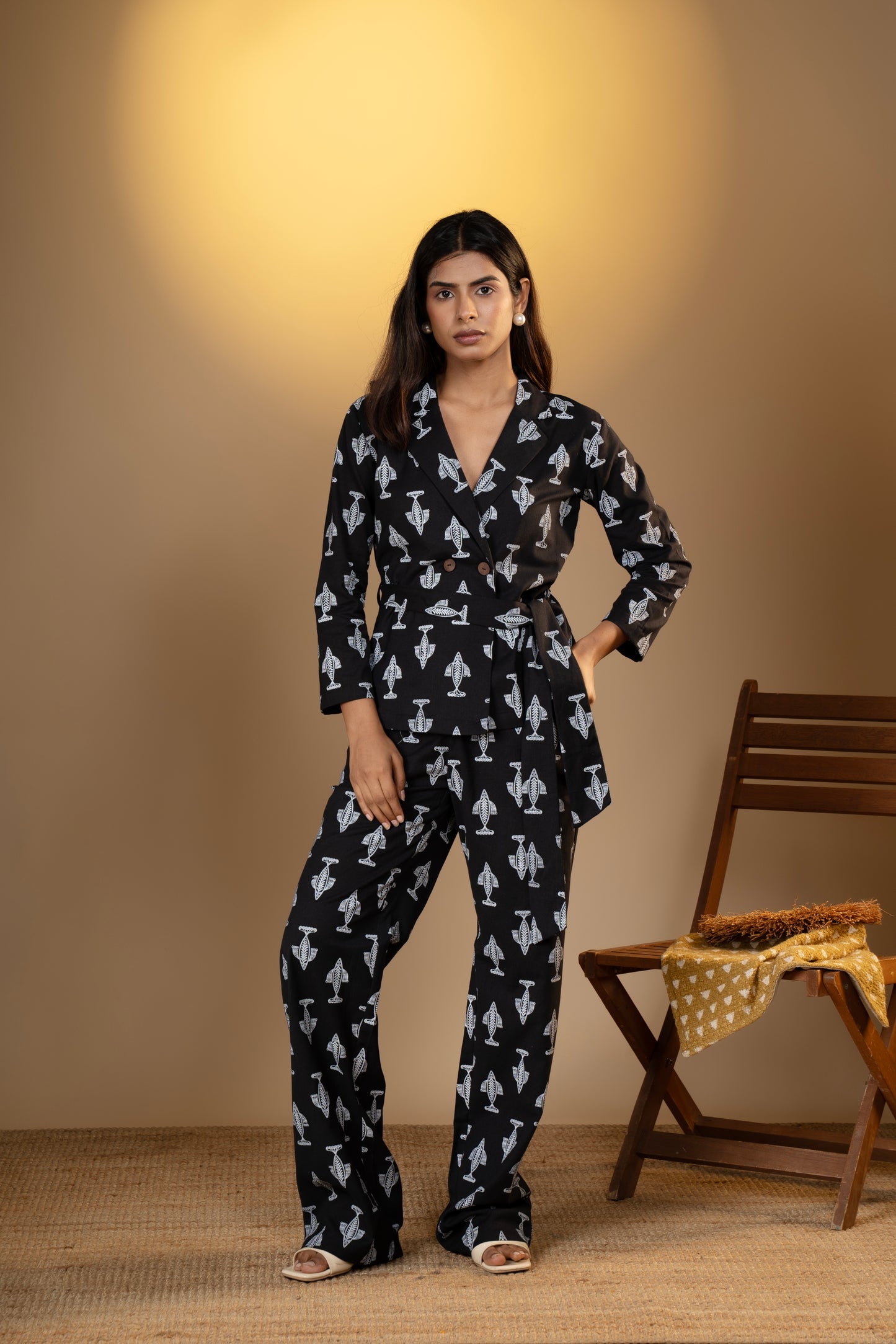 Handcrafted Fish Printed Co-Ord Set