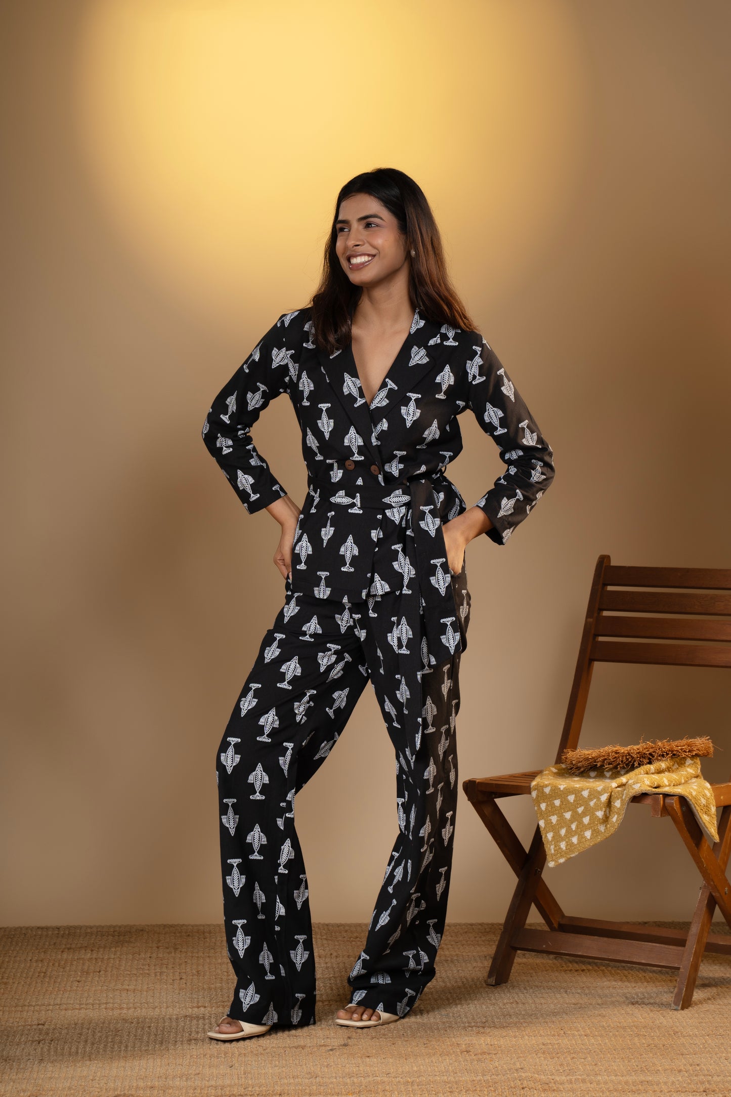 Handcrafted Fish Printed Co-Ord Set